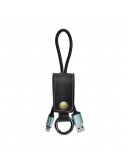 Кабел за данни micro USB, Remax RC-034I, ключодържател, естествена кожа,Черен - 14341