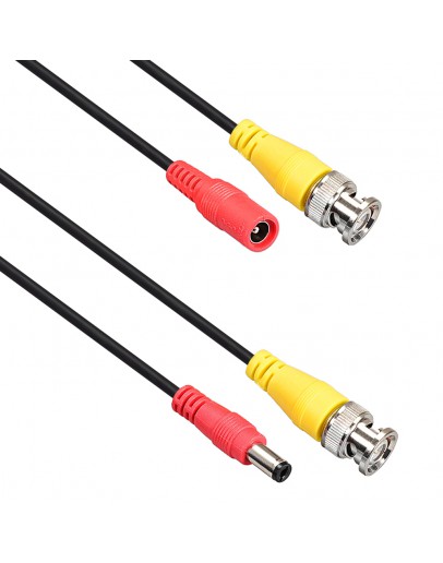Кабел DeTech, CCTV, BNC+DC, 50m, Черен - 18089