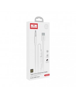 Аудио кабел Earldom ET-AUX41, 3.5mm към Type-C, 1.0м, Бял - 40175