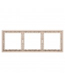 Тройна рамка DeTech DE-9227-83, Хоризонтална, Мат, За вграждане, 222x80, Златист - 75131