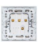 Троен електрически ключ DeTech DE-9227-03, С рамка, Мат, Схема 1, 10А, 250V, За вграждане, IP20, Златист - 75122