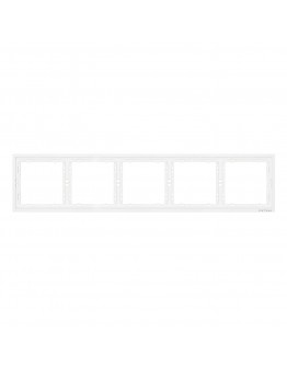Петорна рамка DeTech DE-9227-85, Хоризонтална, Мат, За вграждане, 364x80, Бял - 75119