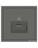 Единична розетка за компютър DeTech DE-9227-61, RJ45, Cat5E, Мат, За вграждане, IP20, Сив - 75141