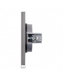 Единична розетка за компютър DeTech DE-9225-61, RJ45, Cat5E, Slim, Мат, За вграждане, IP20, Сив - 75102