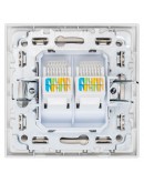 Двойна розетка за компютър DeTech DE-9227-62, RJ45, Cat5E, Мат, За вграждане, IP20, Златист - 75127