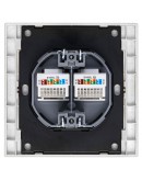 Двойна розетка за компютър DeTech DE-9225-61, RJ45, Cat5E, Slim, Мат, За вграждане, IP20, Сив - 75103