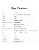 Vention Кабел Cable - Display Port v2.1 DP M / M Black 16K@60Hz, 3M - HGBHI