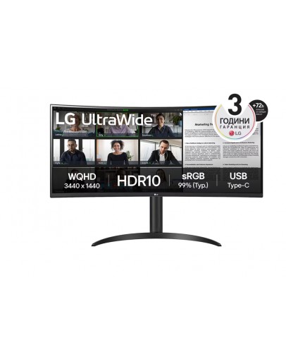 Монитор LG 34WR55QK-B 34 UltraWide AG , Curved 21:9 VA Pan
