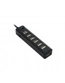 USB хъб No Brand, USB 2.0, 7 Порта, Черен - 12057