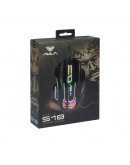 Геймърска мишка Aula S18, Оптична, 7D, RGB, Черен - 741