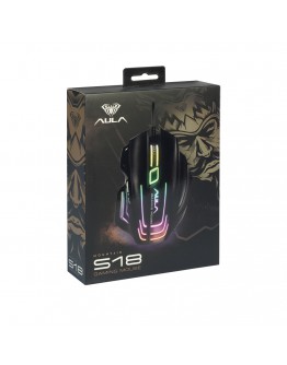 Геймърска мишка Aula S18, Оптична, 7D, RGB, Черен - 741