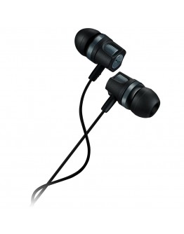 Stereo earphones with microphone, 1.2M, dark