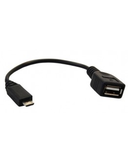 Кабел DeTech USB F - USB Micro, 30см, Черен -18080