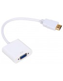 Преходник DeTech HDMI M - VGA F, 0.15м, Бял - 18153