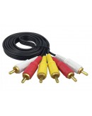 Кабел DeTech 3RCA - 3RCA, High Quality, 3m - 18119