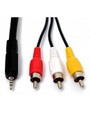 Аудио кабел DeTech 3.5 - 3RCA, 1.8m - 18183