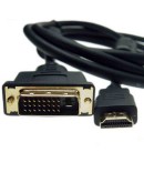 Кабел DeTech HDMI - DVI, 5m. Ферит, Черен, HQ - 18191