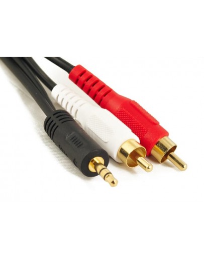 Аудио кабел DeTech 3.5 - 2RCA ,High Quality, 3m -18074