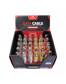 Стелаж с кабели, Earldom, 016, 15 x Micro USB, 10 x Lightning, 5 x Type-C, Черен - 14928