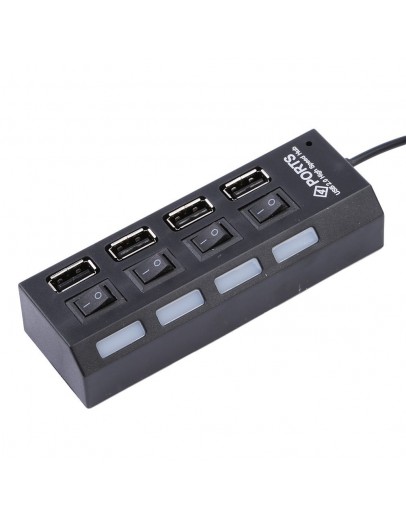 USB хъб No Brand, USB 2.0, 7 Порта, Черен - 12054