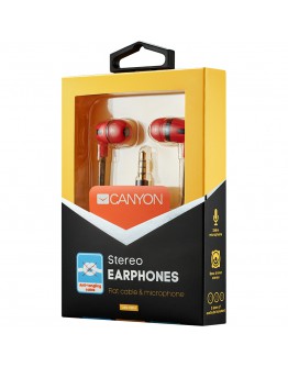 Stereo earphone with microphone, 1.2m flat cable,