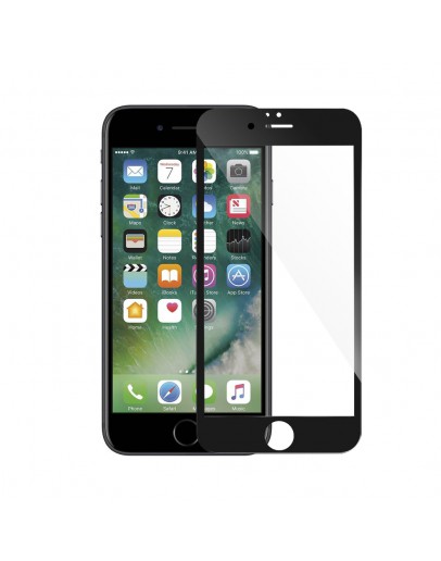 Стъклен протектор Mocoson Nano Flexible, за iPhone 7 Plus, 5D, 0.3 mm, Черен - 52530