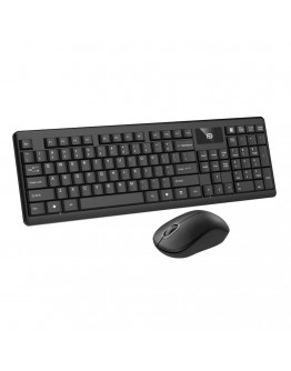 Комплект мишка и клавиатура No brand 1600, Безжични, Черен - 6116