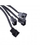 Кабел No brand, Y-Сплитер, За вентилатори, MOLEX към 4x4PIN, 0.3m, Черен - 18322