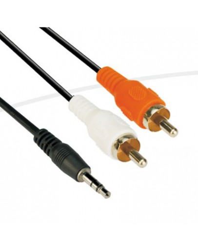 VCom Аудио Кабел 3.5mm Stereo M / 2x RCA M - CV212-5m