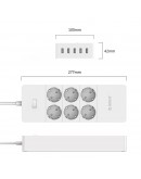 Orico протектор Surge Protector - 6 x Schuko, 5 x USB 2.4A Charging, 4000W, 1.5m - HPC-6A5U-V1-EU-WH