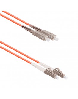 Оптичен пач кабел DeTech, SC-LC, UPC, Multimode, Duplex, 3.0м, Оранжев - 18338
