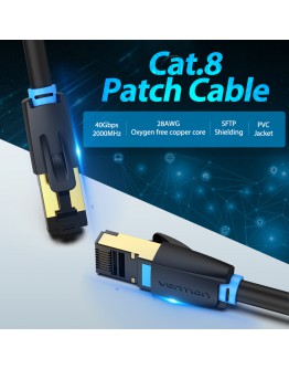 Vention Кабел LAN SFTP Cat.8 Patch Cable - 1M Black 40Gbps - IKABF