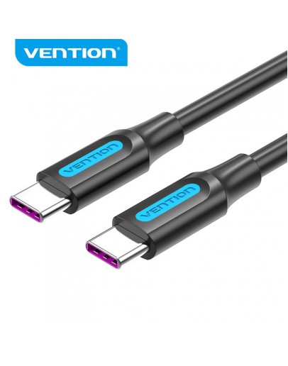Vention Кабел USB 2.0 Type-C to Type-C - 0.5M Black 5A Fast Charge - COTBD