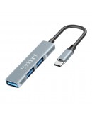 USB хъб Earldom ET-HUB10, Type-C, 3 Порта, USB 3.0, Сив - 40217