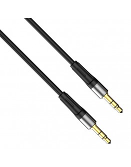 Аудио кабел DeTech DE-13AUX, 3.5mm жак, М/М, 1.0м, Черен - 40279