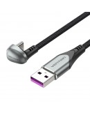 Vention Кабел USB 3.1 Type-C / USB 2.0 AM - 0.5M Black U-Shaped, Aluminum Alloy 5A - COHHD