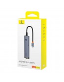 Докинг станция Baseus UltraJoy, 6 порта, Type-C към 2xUSB 3.0, USB 2.0, Type-C, PD, HDMI, RJ45, Сив - 12070