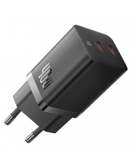 Мрежово зарядно устройство Baseus GaN5 Pro Fast Charger, 40W, 2 x Type-C F, Черен - 40408