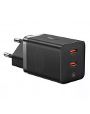 Мрежово зарядно устройство Baseus GaN5 Pro Fast Charger, 40W, 2 x Type-C F, Черен - 40408