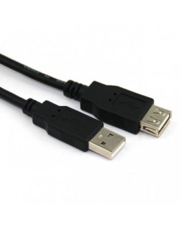 VCom Кабел USB 2.0 AM / AF Black - CU202-B-1.8m