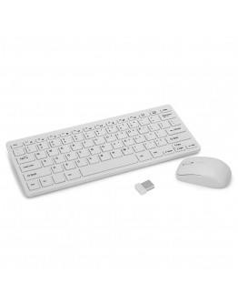 Комплект мишка и клавиатура No brand K03, Безжични, Бял  - 6156