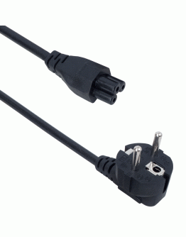 Захранващ кабел DeTech, За лаптоп, 3.0m, CEE 7/7 - IEC C5, High Quality - 18317