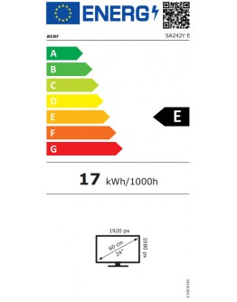 Монитор Acer SA242YEwi 23.8 IPS Wide, LED, ZeroFrame, FHD 