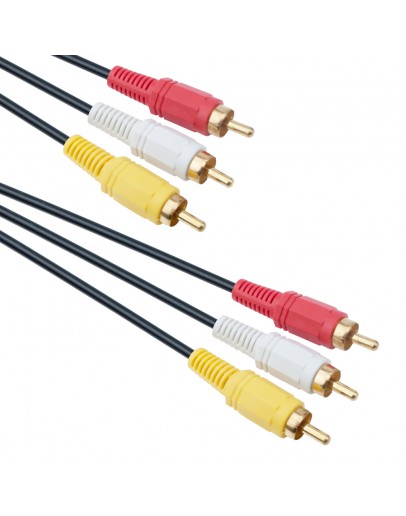 Кабел DeTech 3RCA - 3RCA, High Quality, 3m - 18119