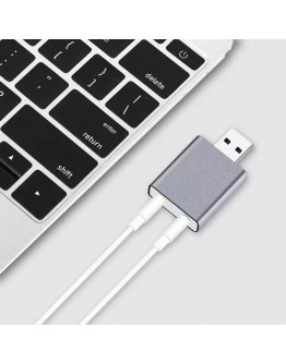 Звукова карта DeTech, USB, 7.1, Сив - 17857