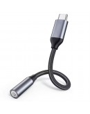 Преходник DeTech, USB-C – 3.5mm (F), Сив - 17833