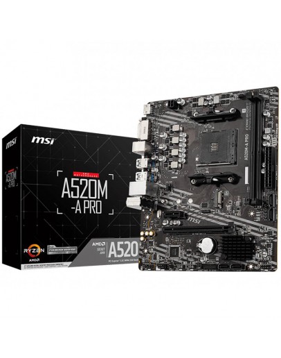 MSI Main Board Desktop A520M-A PRO (A520, AM4,