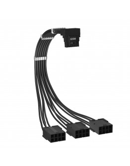 1stPlayer удължителен кабел Custom Sleeved Modding Cable Black - 3 x PCIe 8-pin to 12VHPWR - FM3-B-BK