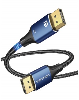 Vention кабел Display Port 1.4 DP M / M 8K 1.5m - Cotton Braided, Blue Aluminum Alloy - HCELG