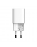 Мрежово зарядно устройство LDNIO A2318C, 20W, 1 x Type-C F, 1 x USB F, PD, QC, С Type-C кабел, Бял - 40291